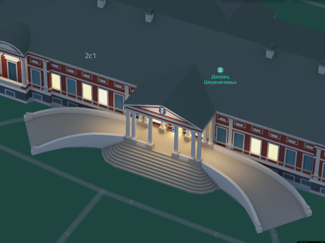3D-модели Дворца и павильонов усадьбы Кусково в Яндекс Картах